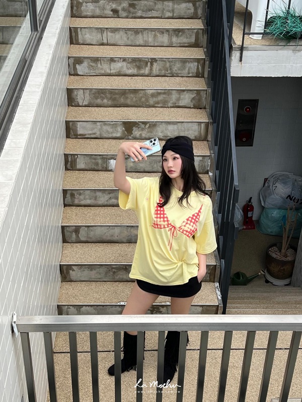 比基尼圖案大棉T上衣
